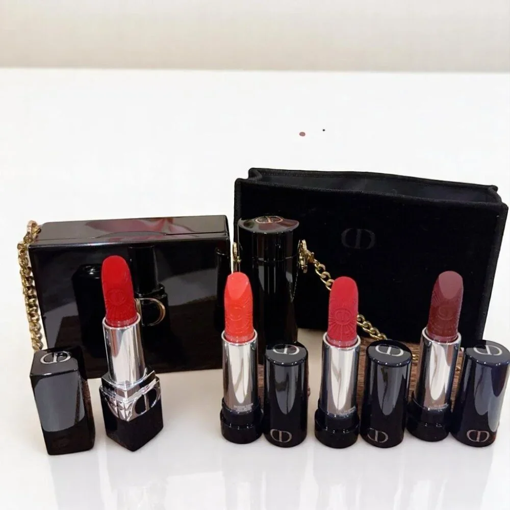 NWT Dior Rouge Dior Minaudière Limited Edition Clutch & Lipstick Holder Gift Set